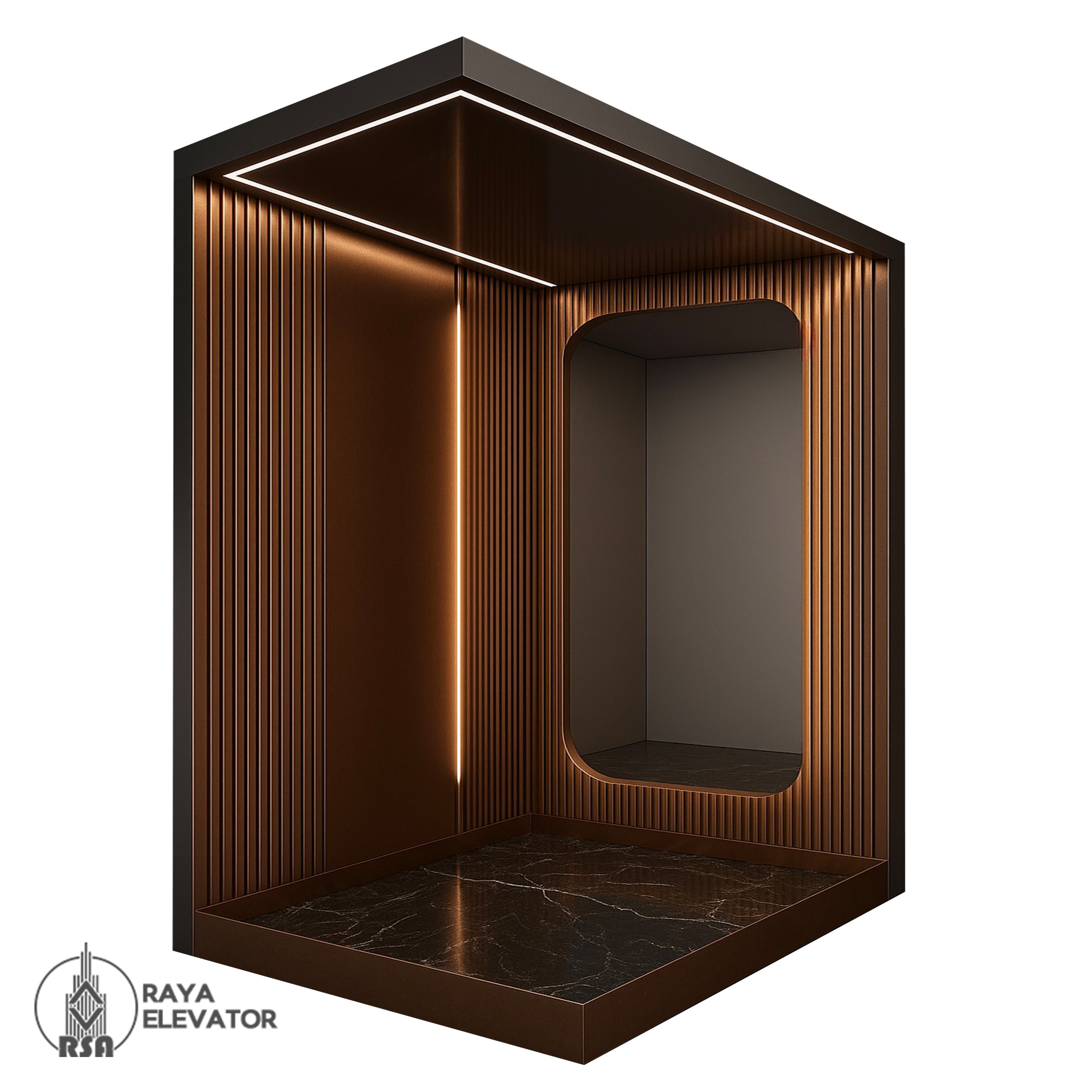 کابین آسانسور استیل کد 3762 ROYAL رزگلد