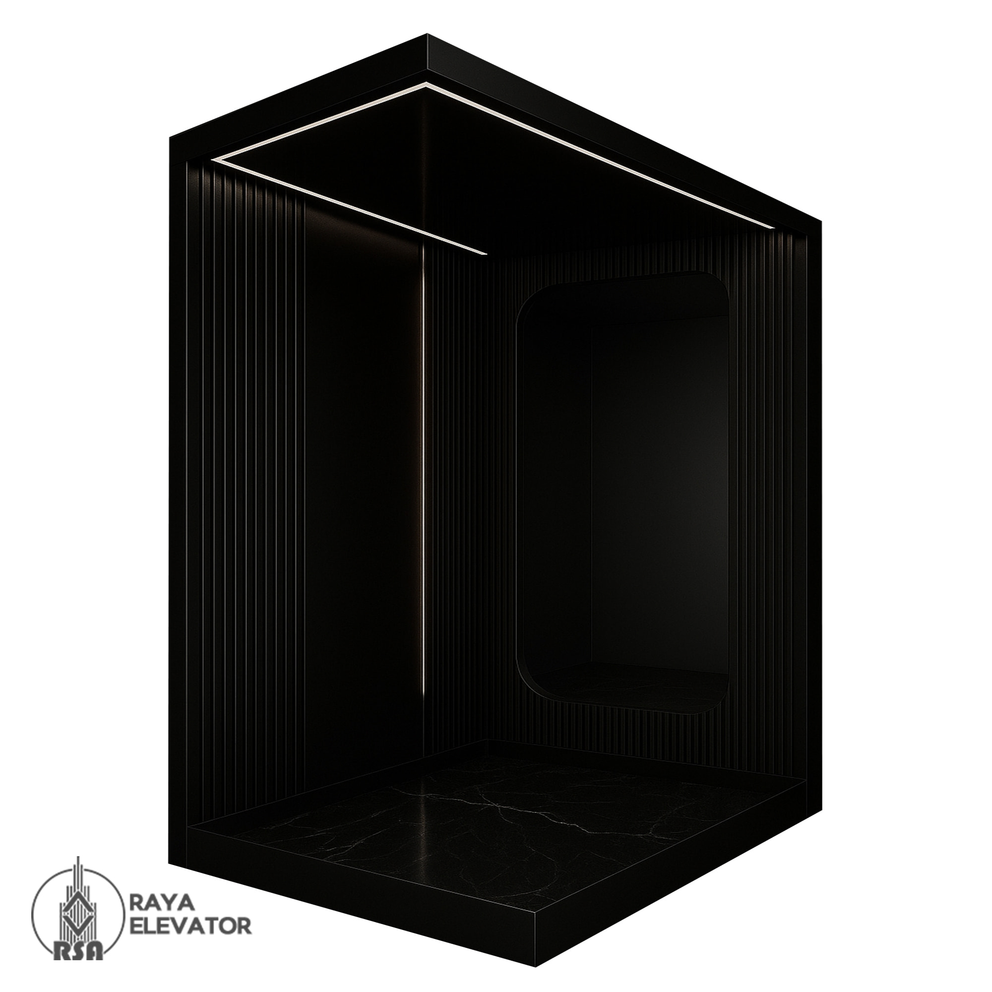 قیمت کابین آسانسور استیل کد 3762 ROYAL مشکی