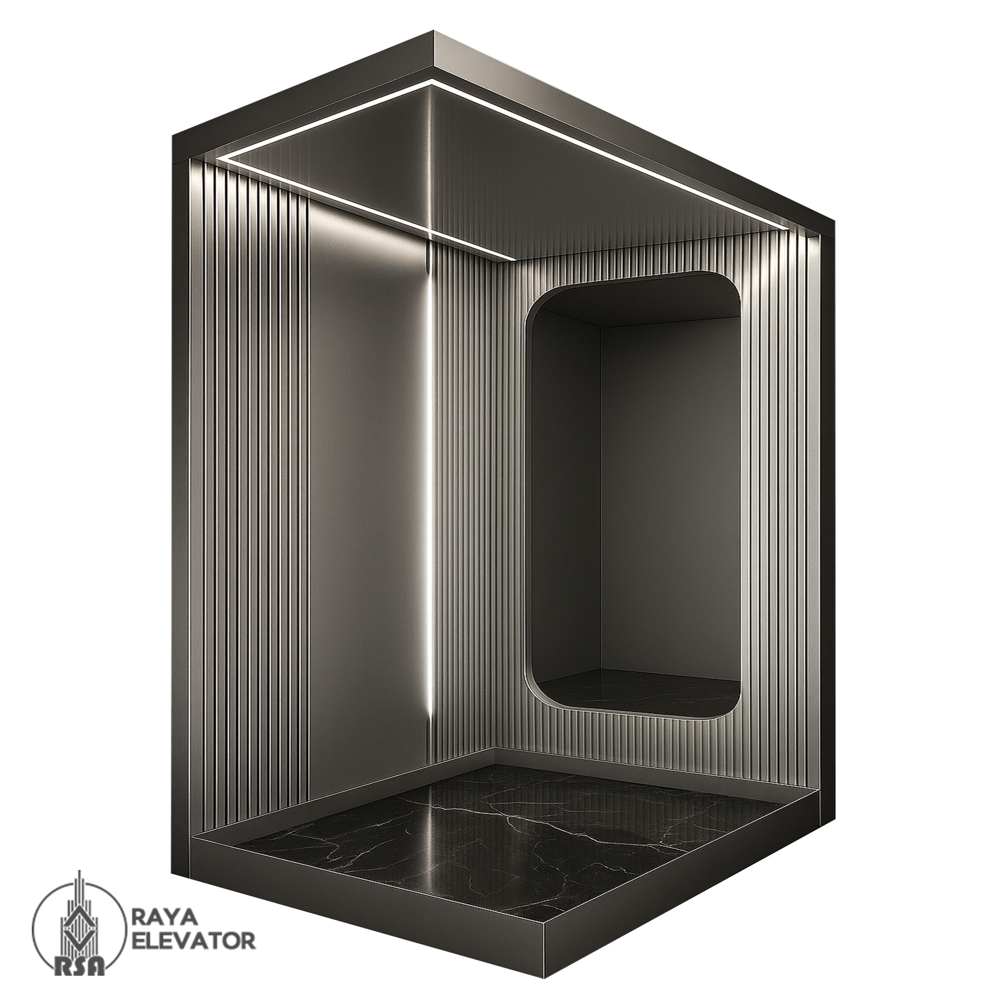 کابین آسانسور استیل کد 3762 ROYAL نقره ای