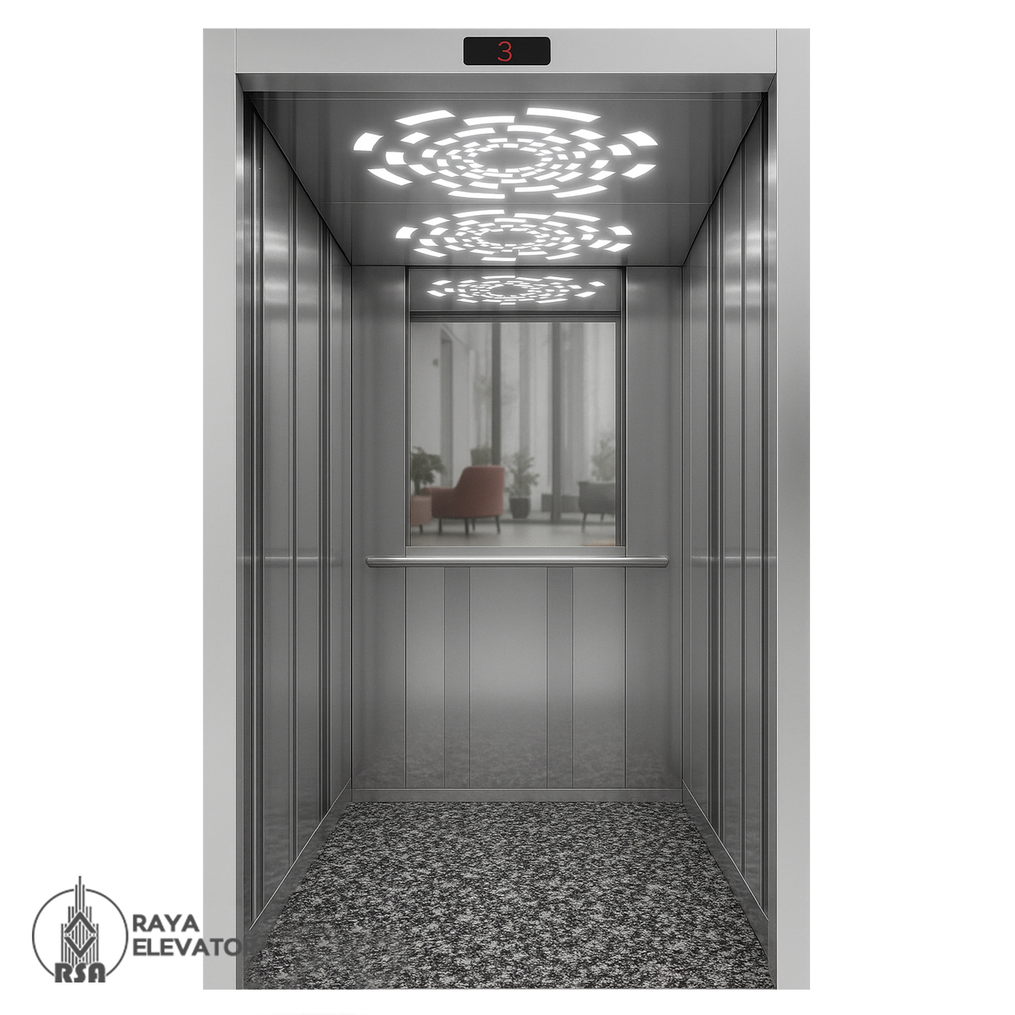 کابین آسانسور استیل کد 3763 SEPEHR نقره ای۲