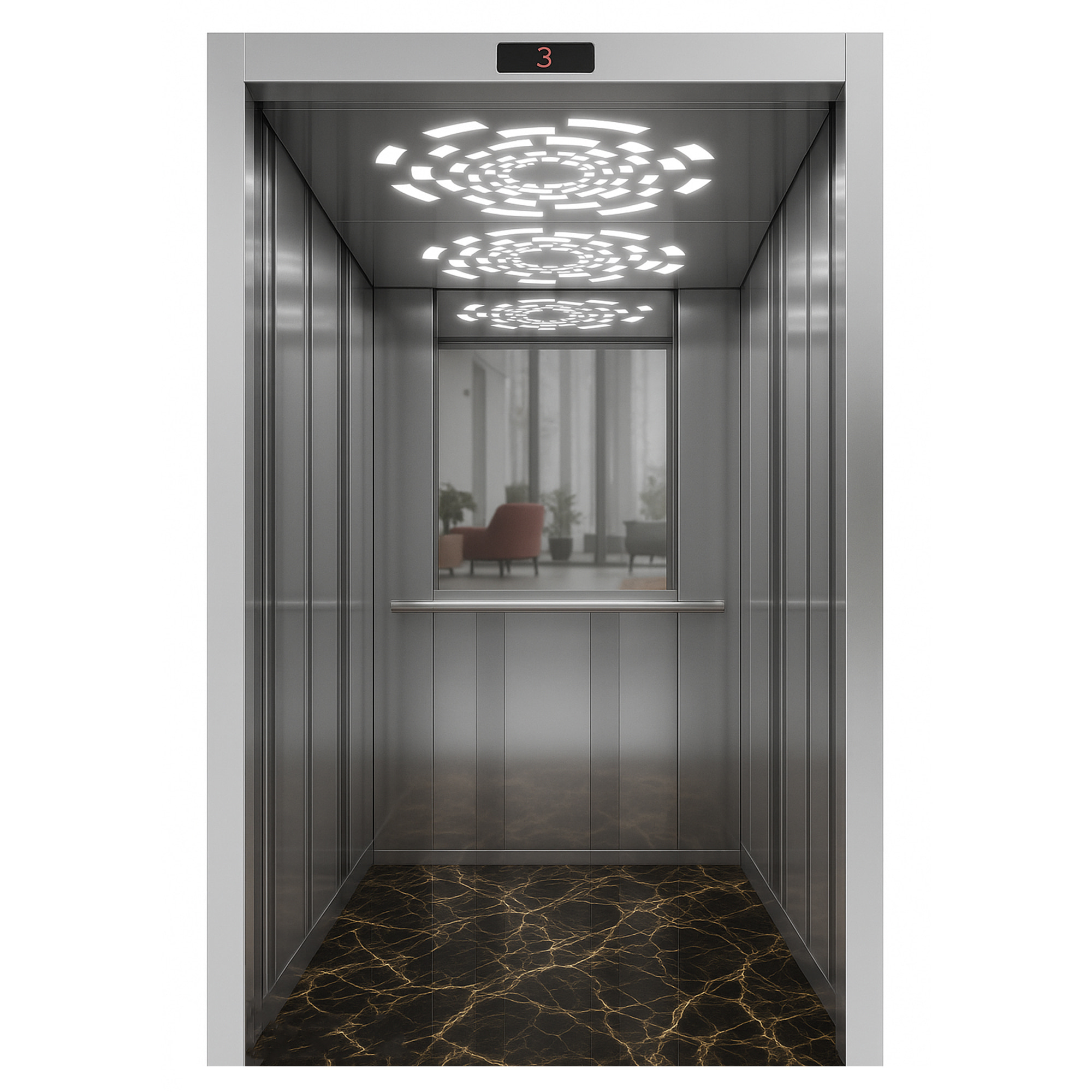 خرید کابین آسانسور استیل کد 3763 SEPEHR نقره ای