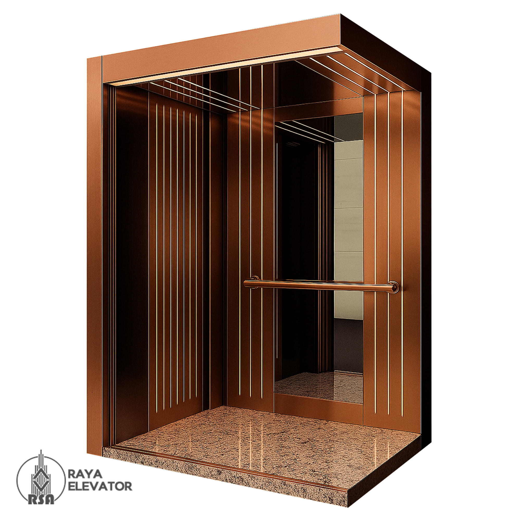 کابین آسانسور استیل کد 3767 DENA رزگلد