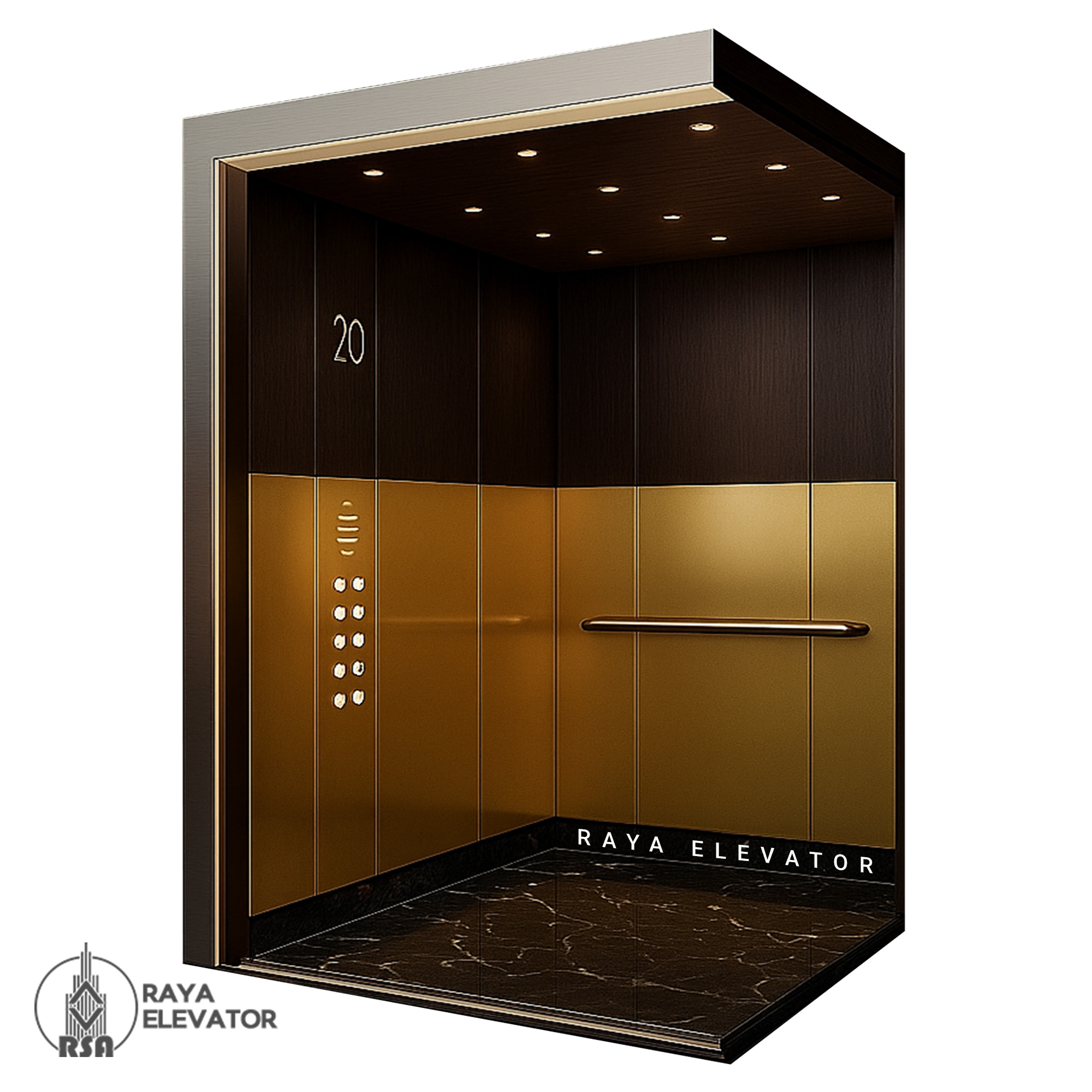 قیمت کابین آسانسور استیل کد 3769 APADANA طلایی