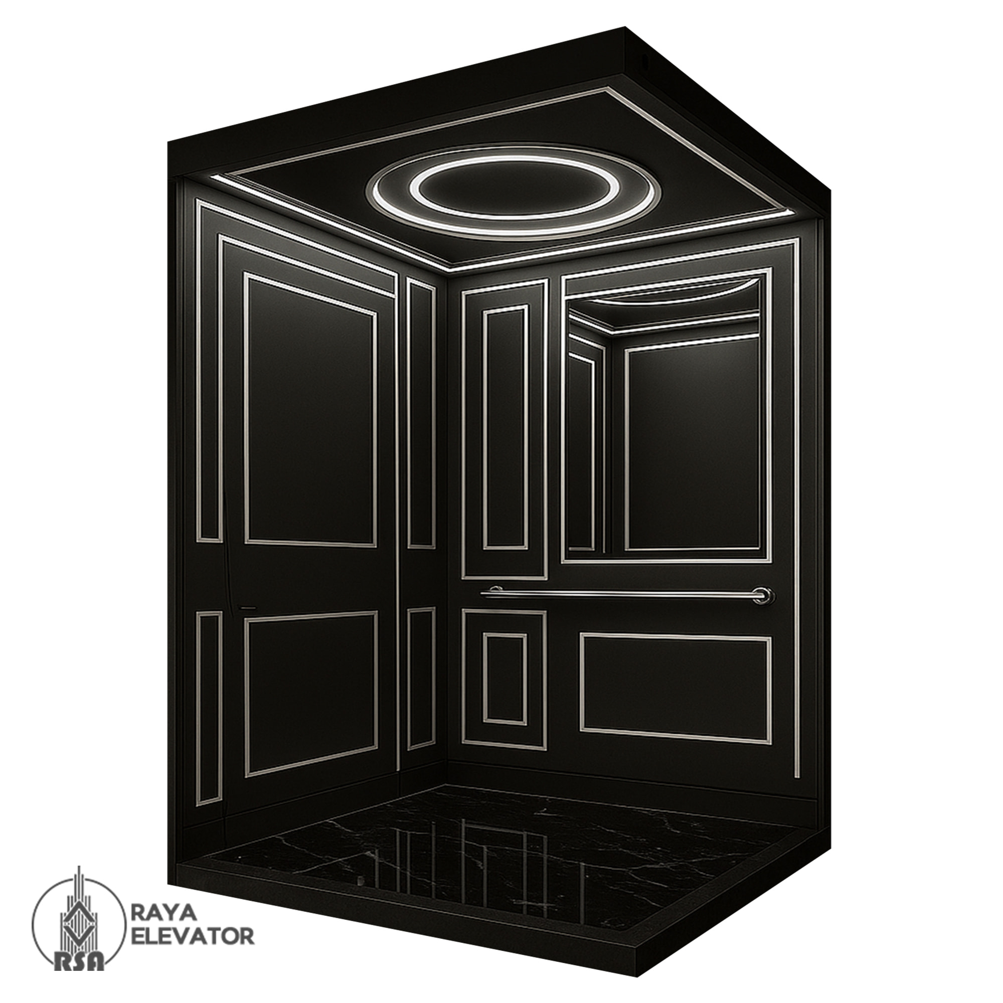 کابین آسانسور استیل کد 3772 ALVAND مشکی