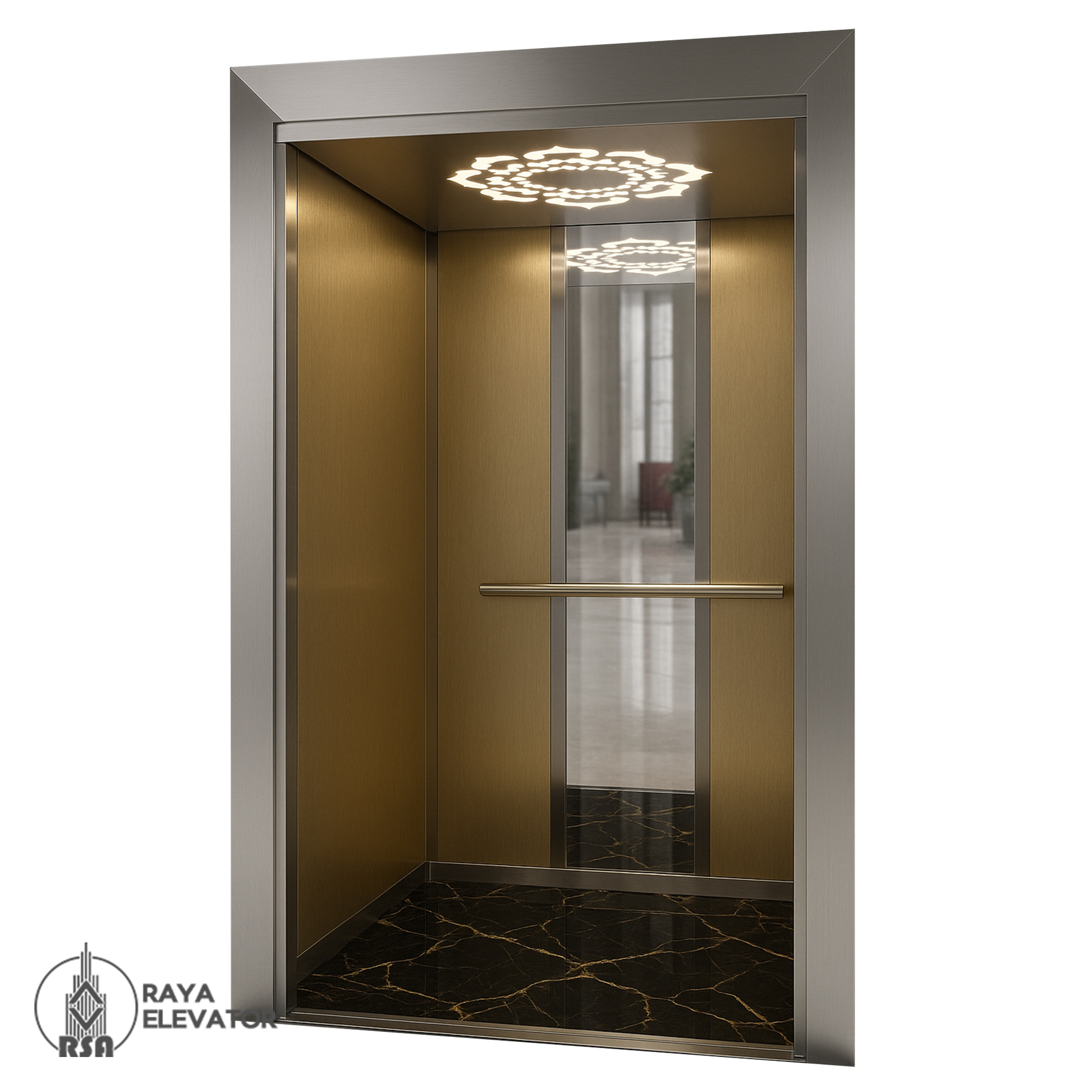 کابین آسانسور استیل کد 3777 PARDIS گلد