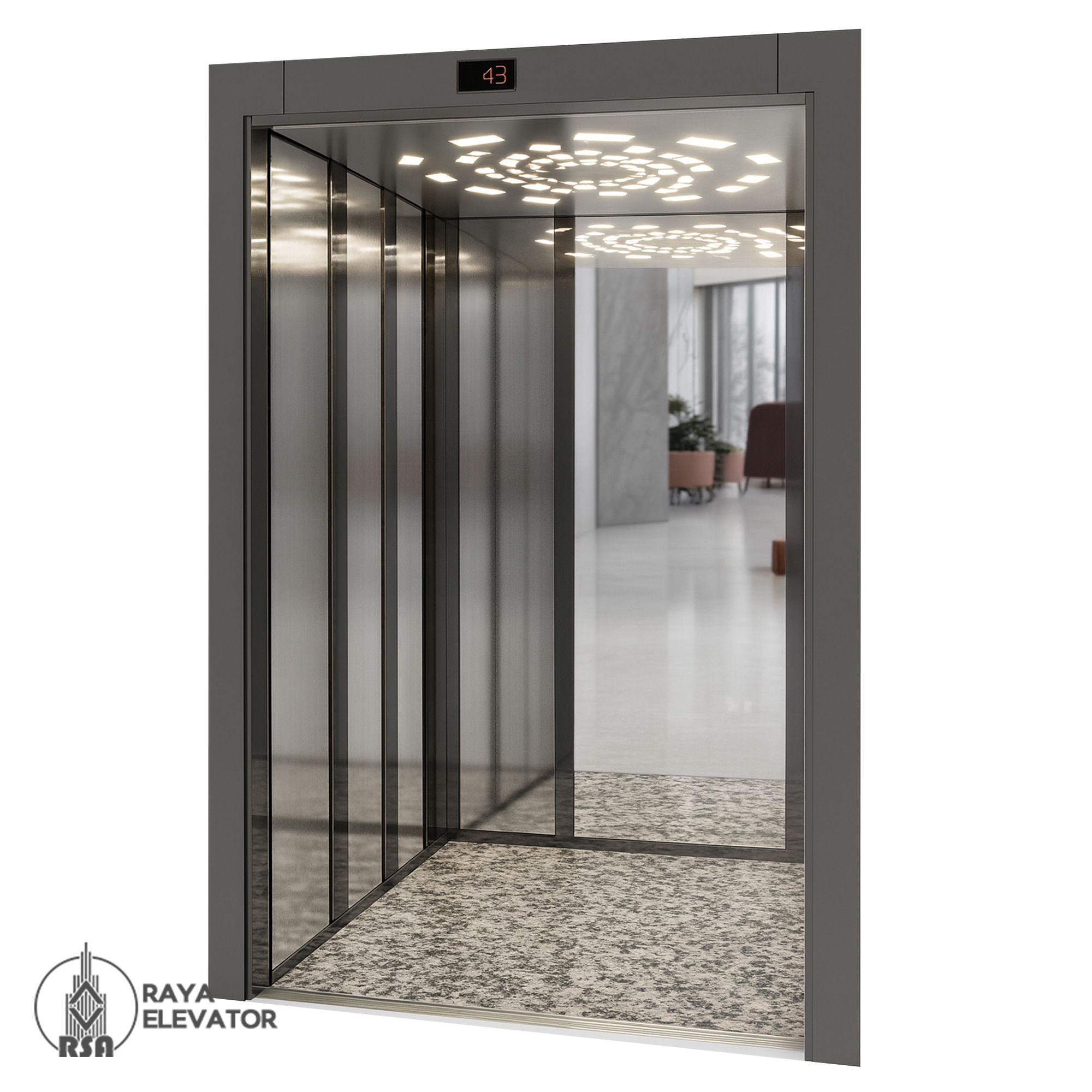 کابین آسانسور استیل کد 3780 DARYA نقره ای