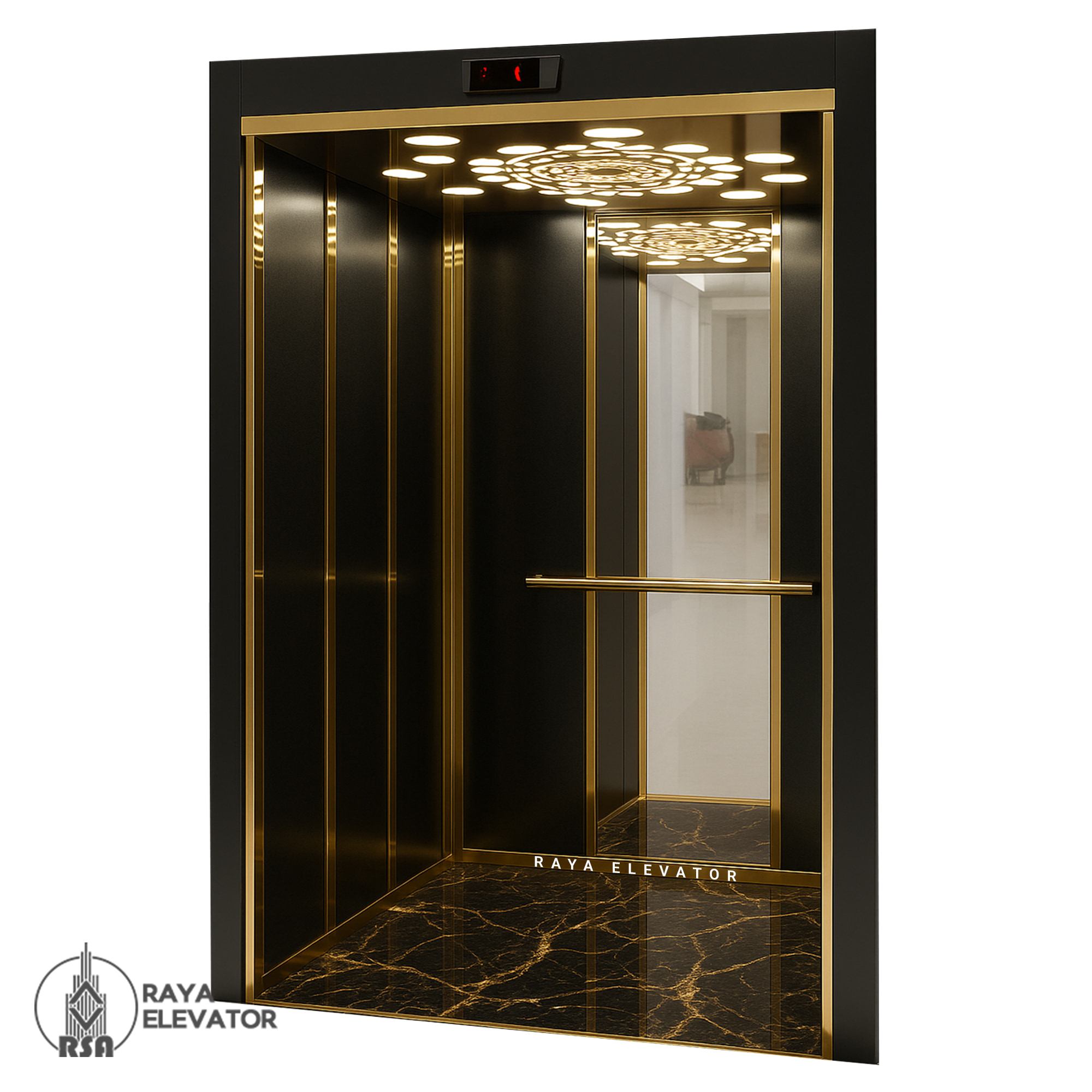 کابین آسانسور استیل کد 3786 RAYKA مشکی