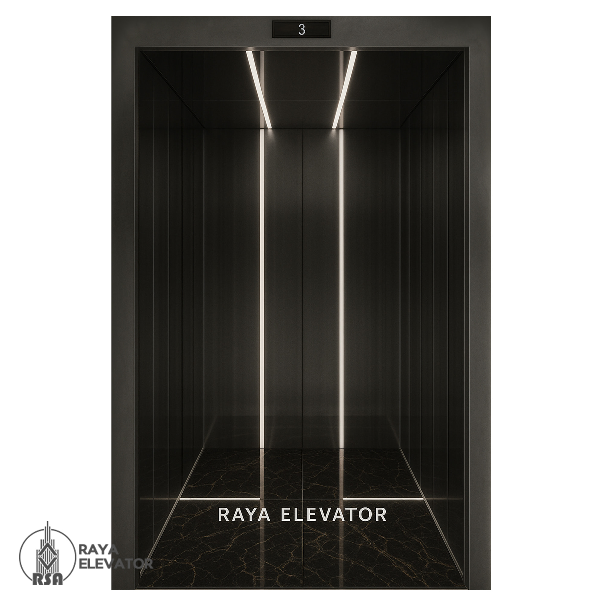 کابین آسانسور استیل کد 3788 VISTA مشکی