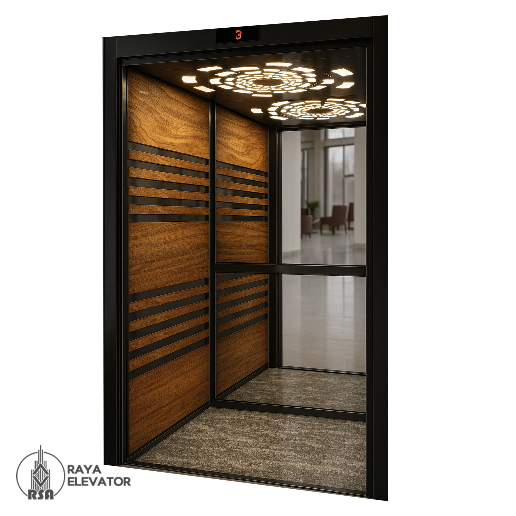 کابین آسانسور ام دی اف استیل کد 3782 VARNA مشکی