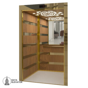 کابین آسانسور ام دی اف استیل کد 3783 MAHON طلایی