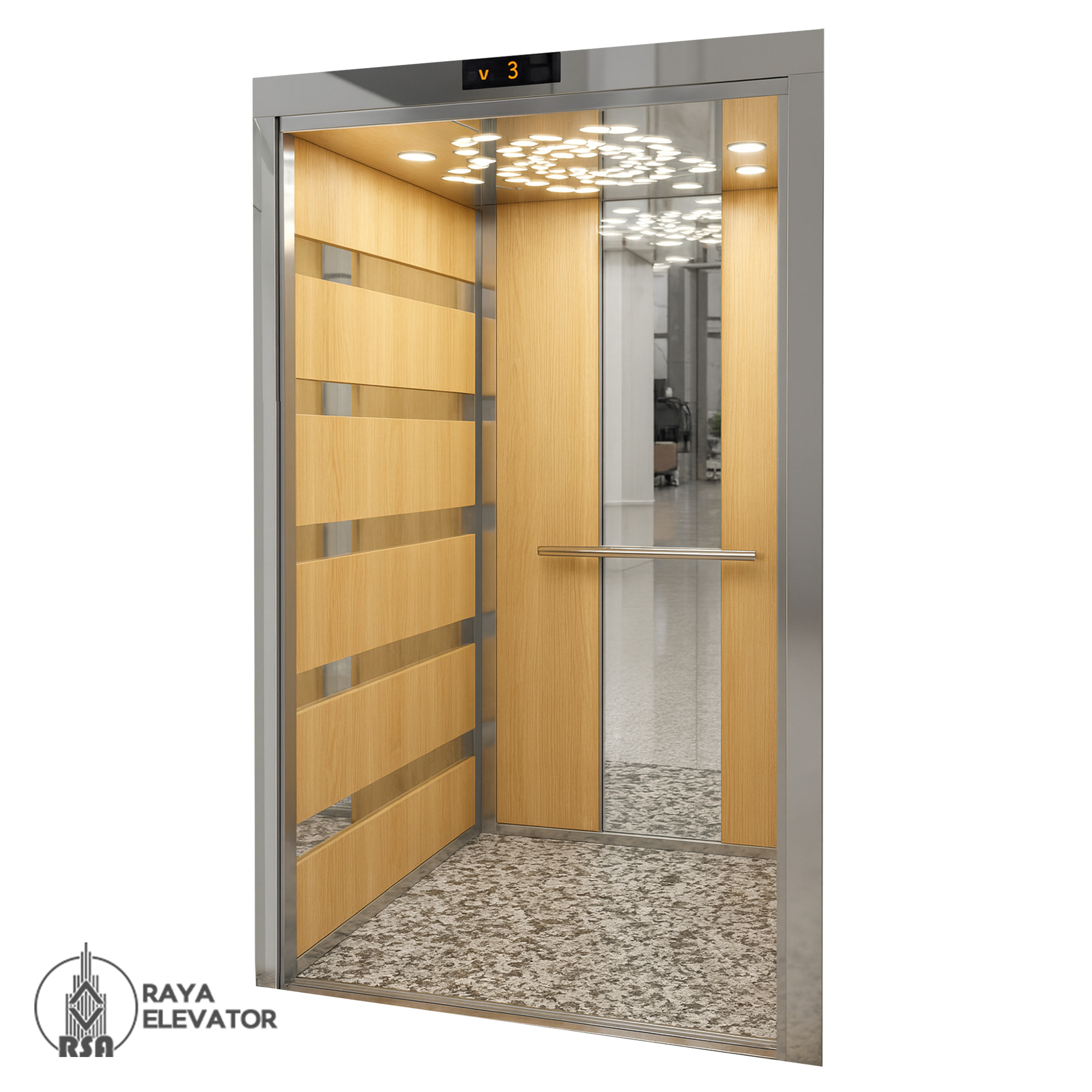 قیمت کابین آسانسور ام دی اف استیل کد 3784 RASH نقره ای