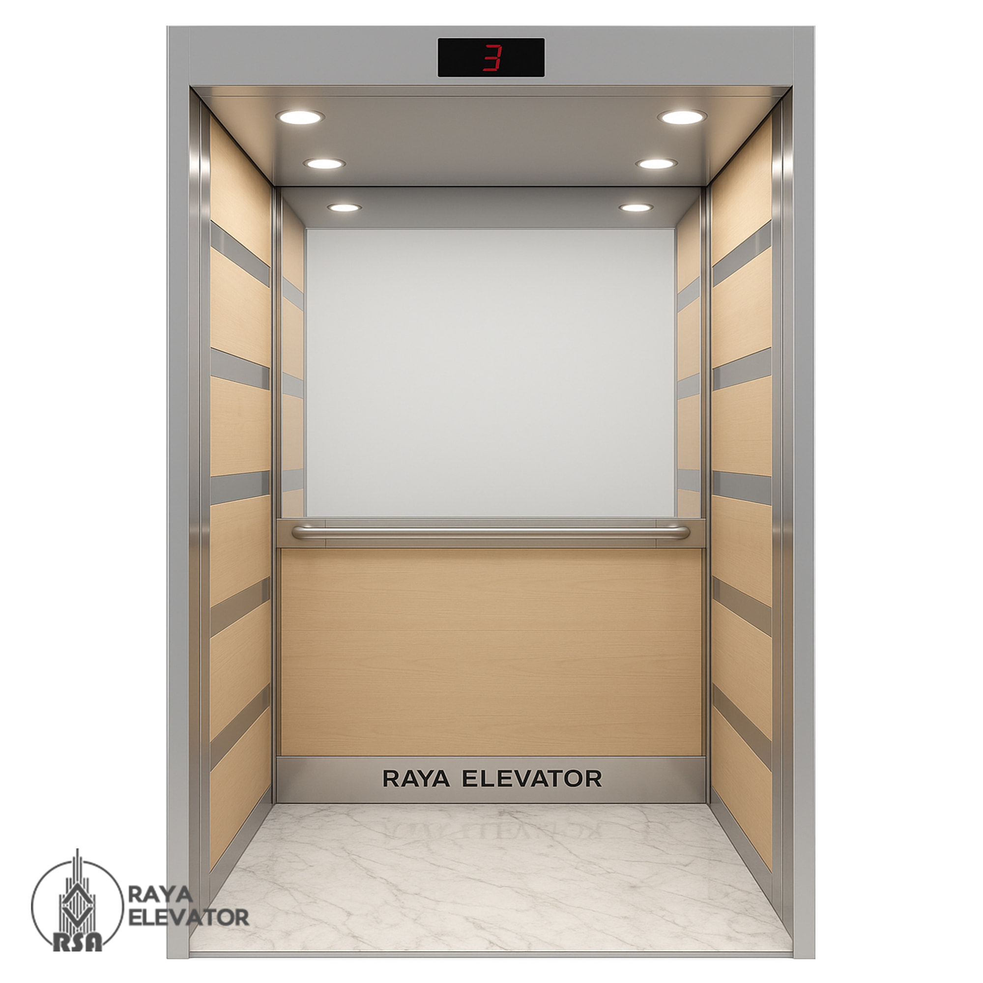 خرید کابین آسانسور ام دی اف استیل کد 3785 AFRA نقره ای