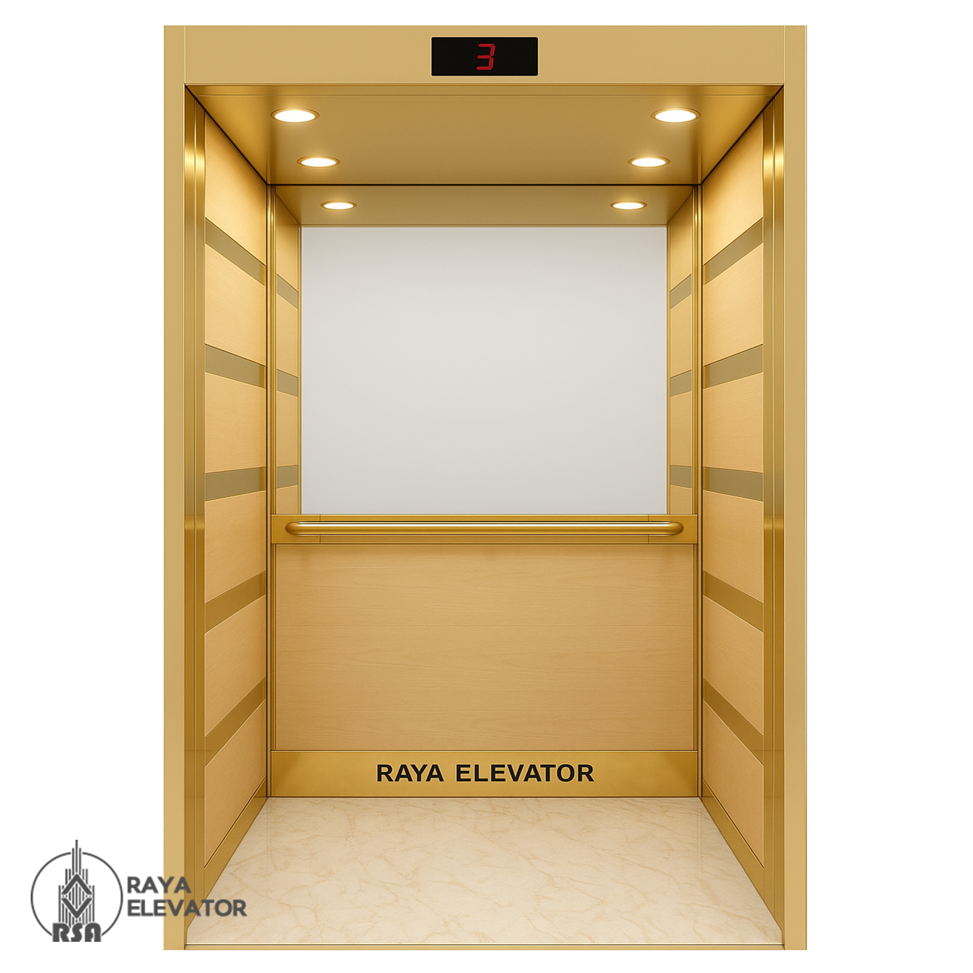 کابین آسانسور ام دی اف استیل کد 3785 AFRA گلد