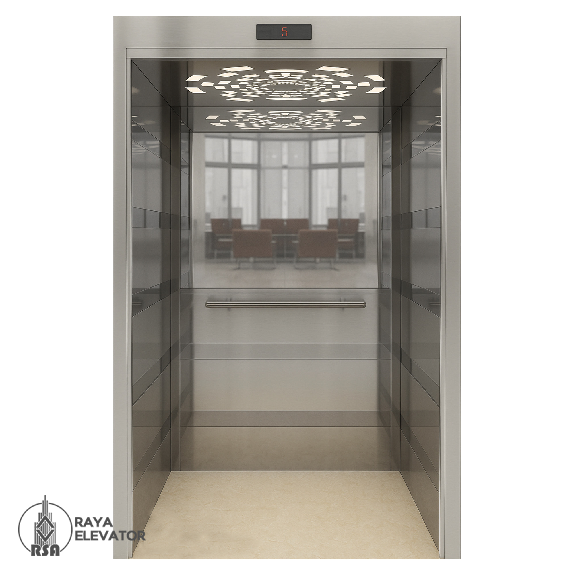 کابین آسانسور استیل کد 3771 ALBORZ سیلور