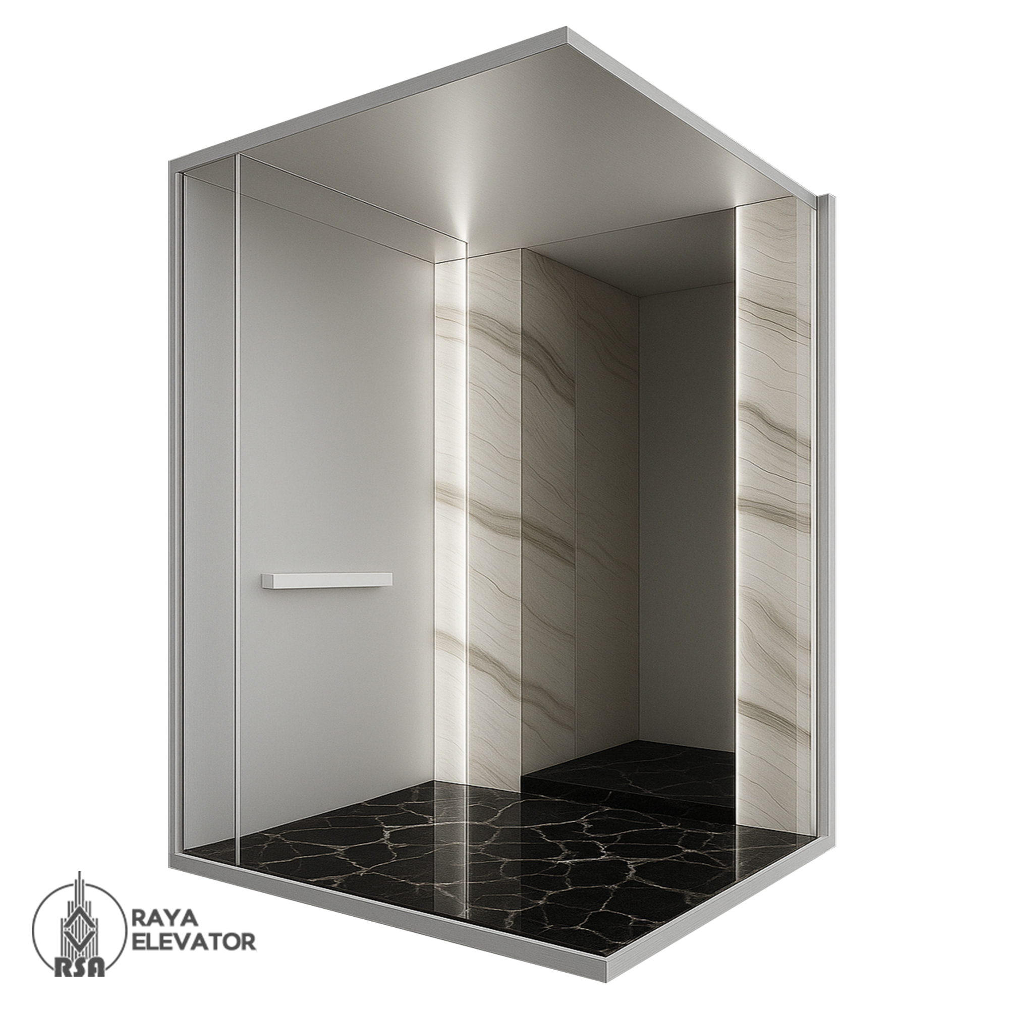 قیمت کابین آسانسور استیل کد 3778 ELIA نقره ای