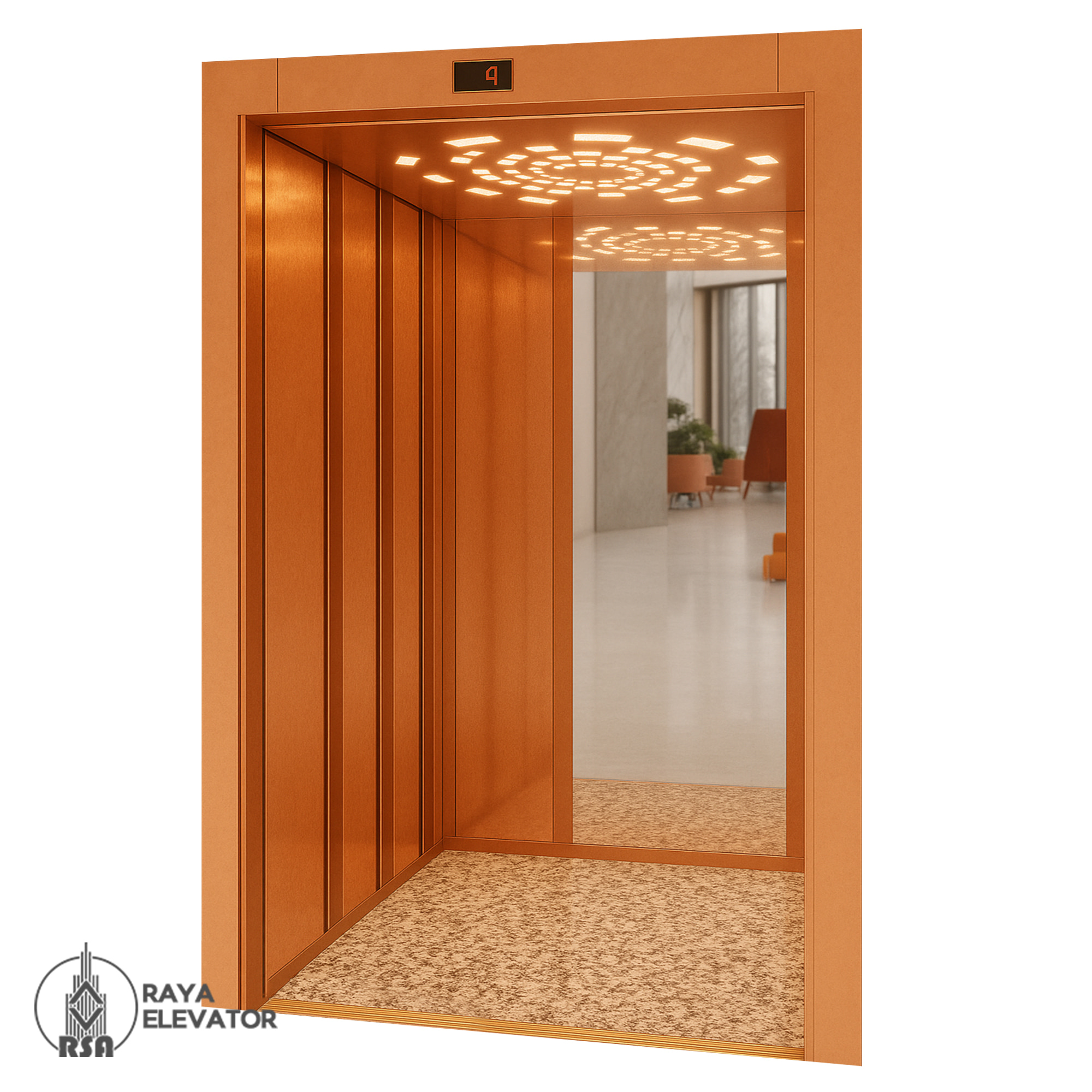 کابین آسانسور استیل کد 3780 DARYA رزگلد