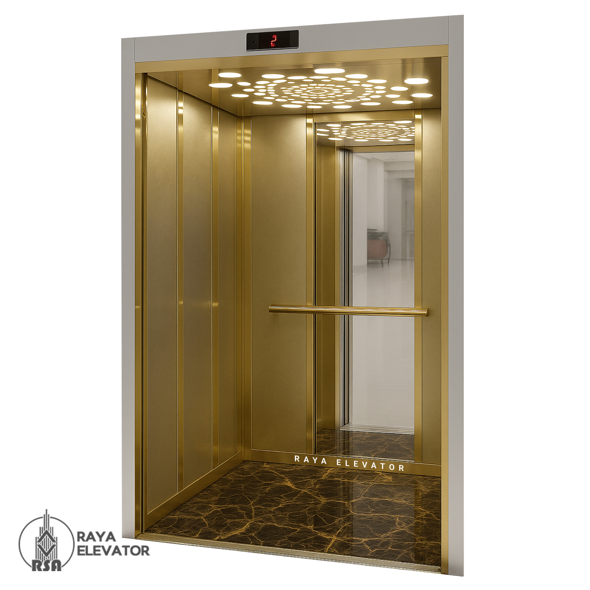 خرید کابین آسانسور استیل کد 3786 RAYKA طلایی