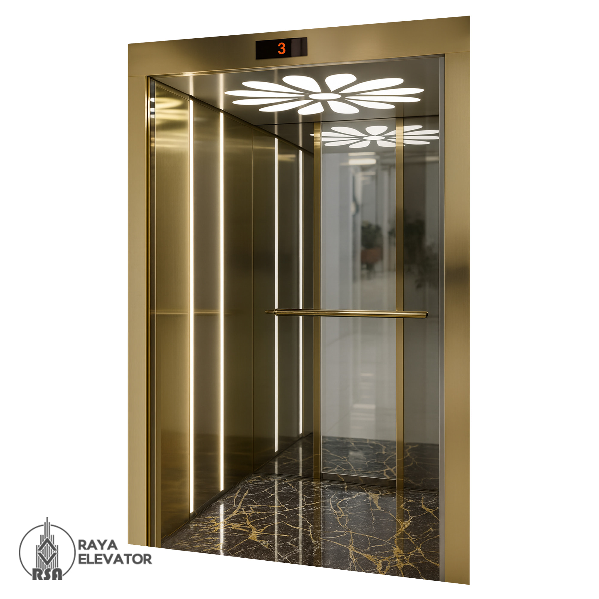 قیمت کابین آسانسور استیل کد 3787 SOREN طلایی