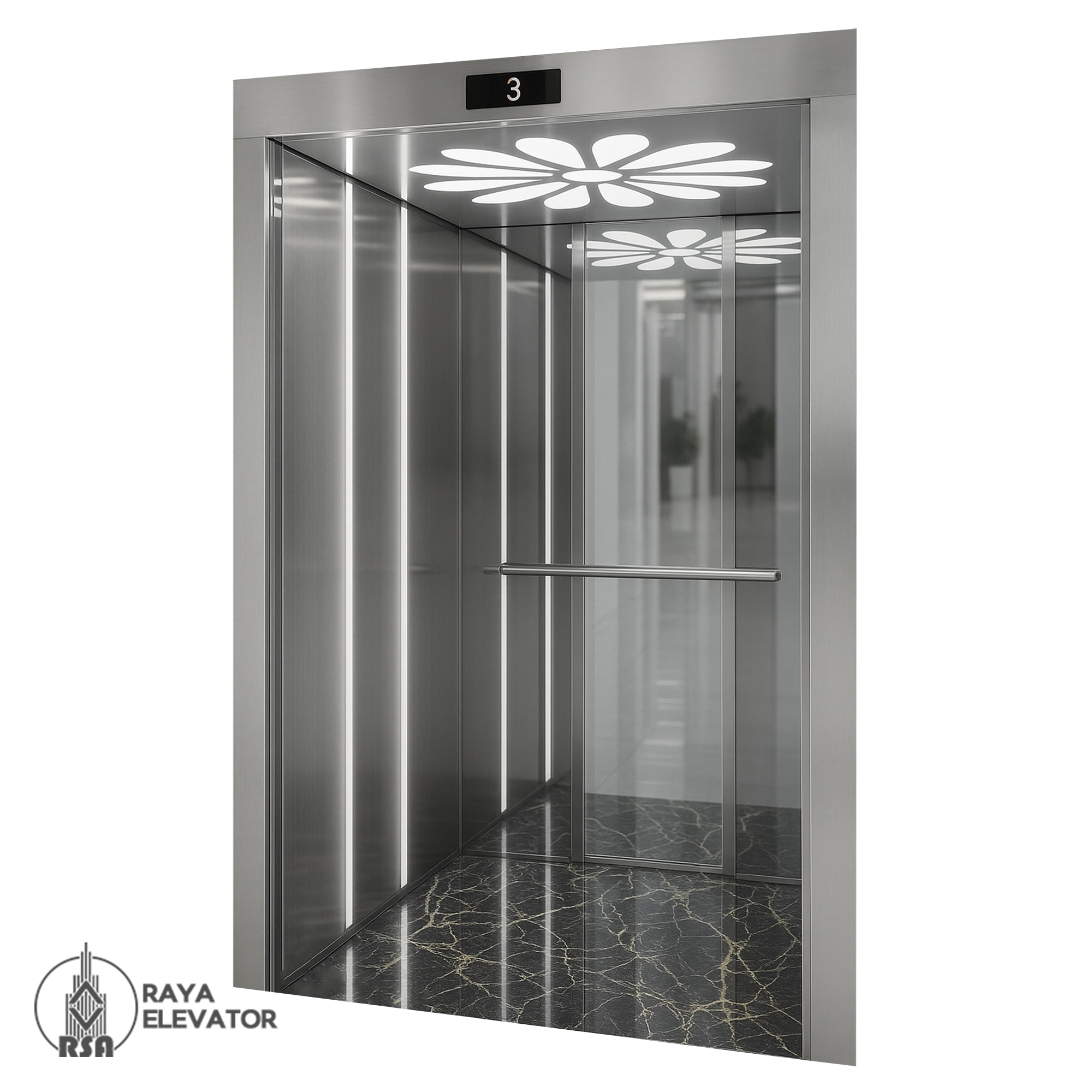 کابین آسانسور استیل کد 3787 SOREN نقره ای