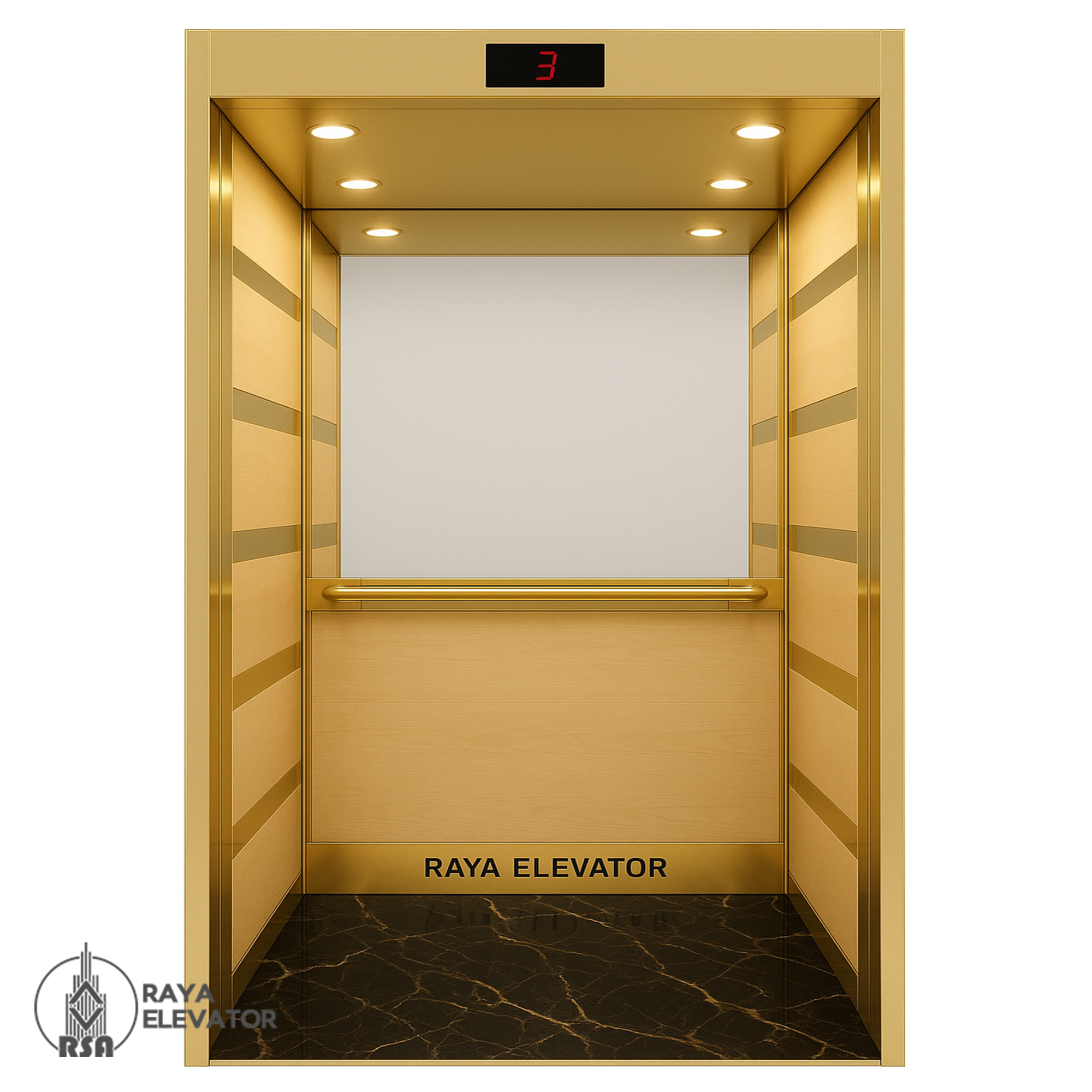 قیمت کابین آسانسور ام دی اف استیل کد 3785 AFRA طلایی