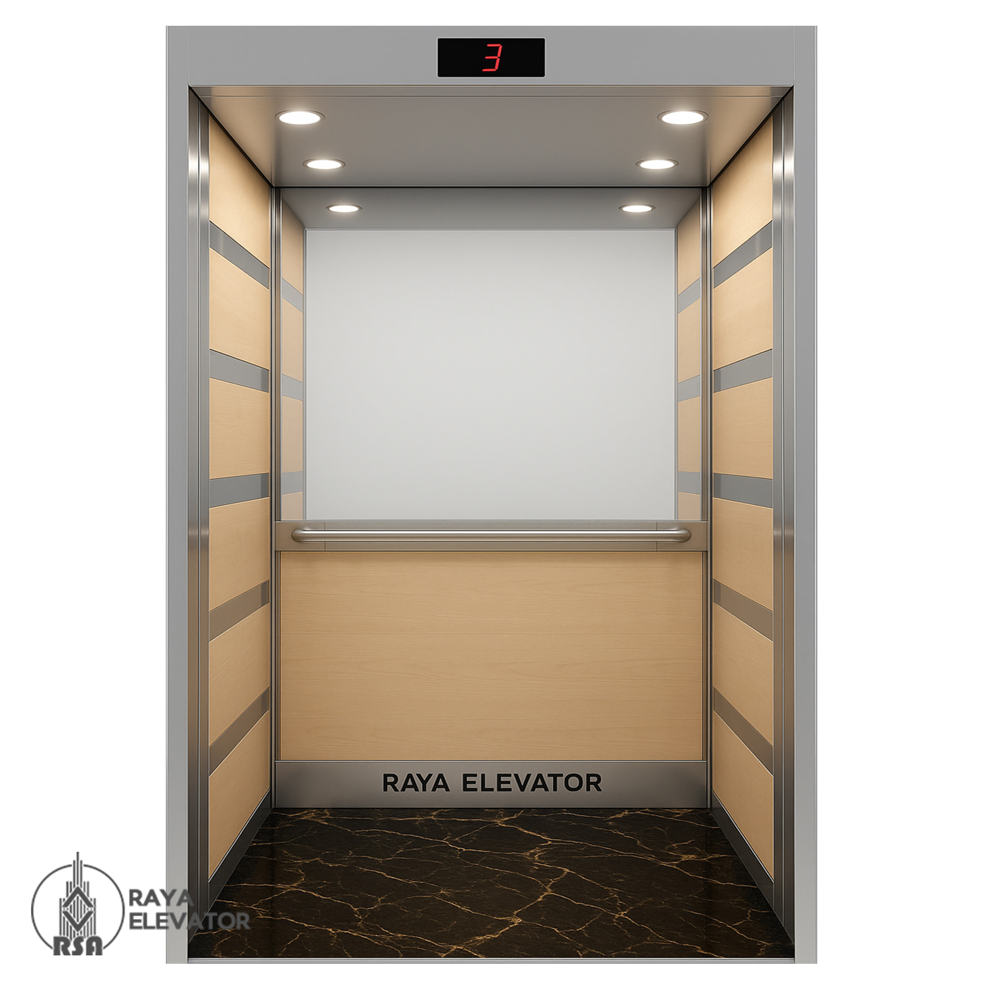 کابین آسانسور ام دی اف استیل کد 3785 AFRA نقره ای