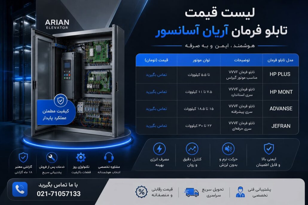 لیست قیمت تابلو فرمان اریان