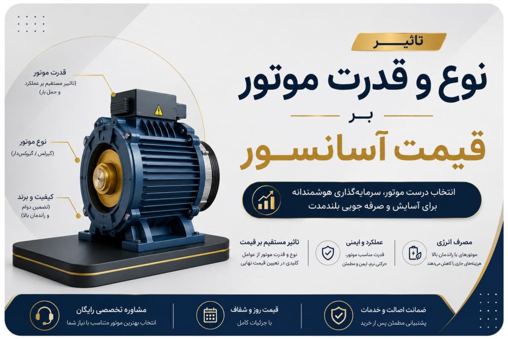 تاثیر نوع و قدرت موتور بر قیمت آسانسور