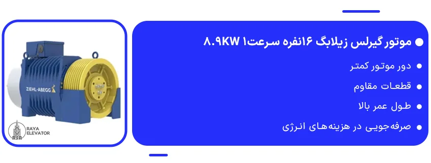 موتور گیرلس زیلابگ 16نفره سرعت1 8.9KW