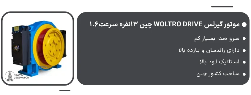 موتور گیرلس Woltro drive چین 13نفره سرعت1.6