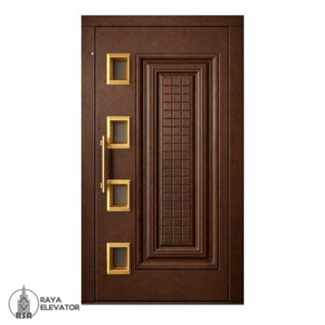 درب آسانسور لولایی کد6060 قهوه ای