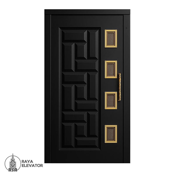 خرید درب لولایی آسانسور کد 6065 طرح لوکا مشکی