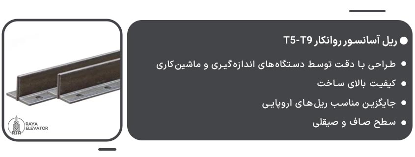 خرید ریل آسانسور روانکار t5-t9