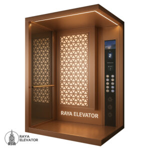 قیمت کابین آسانسور استیل کد3842 طرح اورامان رزگلد