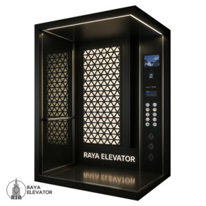 خرید کابین آسانسور استیل کد3842 طرح اورامان مشکی