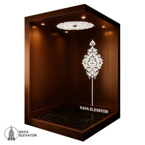 قیمت کابین آسانسور استیل کد3843 طرح کیمیا رز گلد