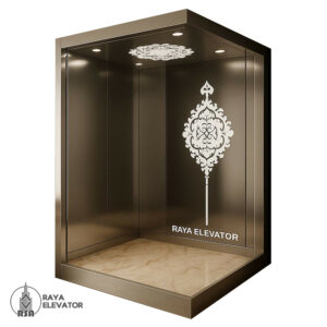 کابین آسانسور استیل کد3843 طرح کیمیا صحرایی