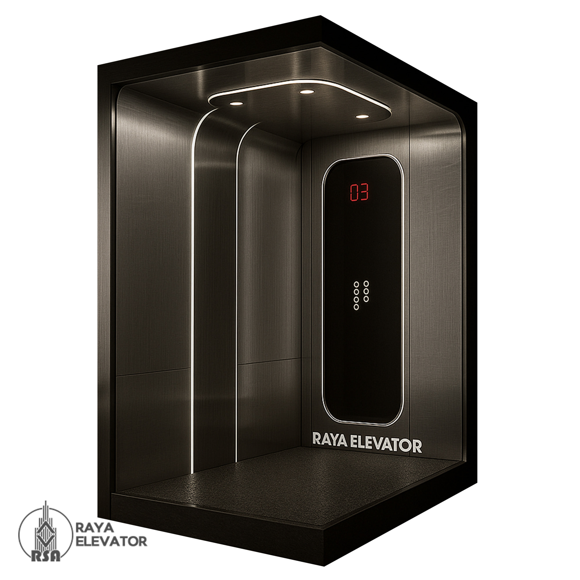 کابین آسانسور استیل کد3850 طرح ویرا پلاس دودی