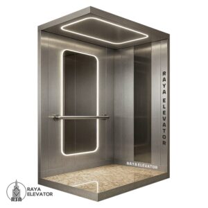 قیمت کابین آسانسور استیل کد3853 طرح مگا نقره ای