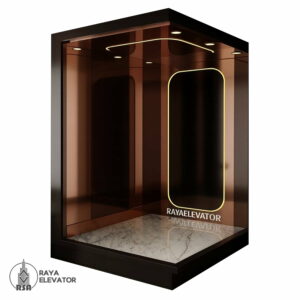 قیمت کابین آسانسور استیل کد3855 طرح آتلانتیس رزگلد