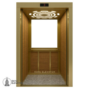 کابین آسانسور ام دی اف استیل کد 3857 طرح کاج طلایی
