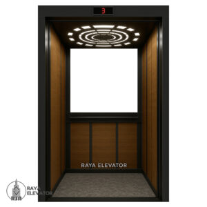 کابین آسانسور ام دی اف استیل کد 3857 طرح کاج