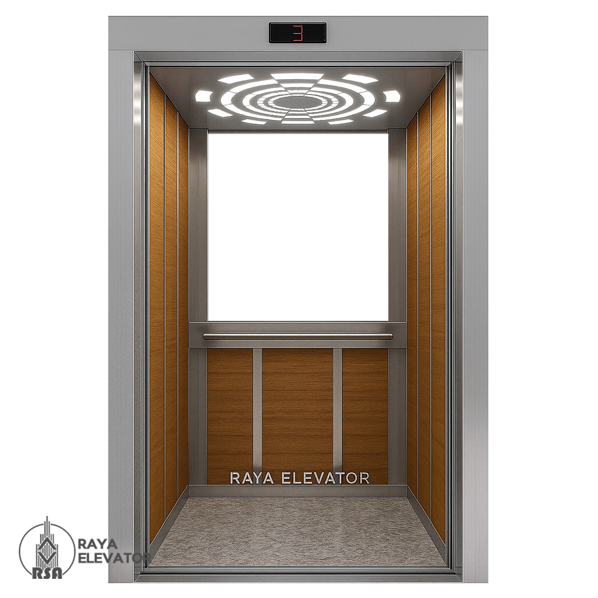 قیمت کابین آسانسور ام دی اف استیل کد 3857 طرح کاج نقره ای