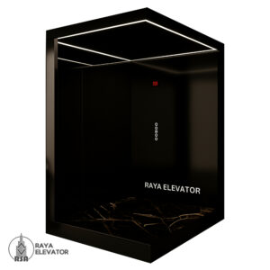 قیمت کابین آسانسور استیل کد3844 طرح داوین مشکی