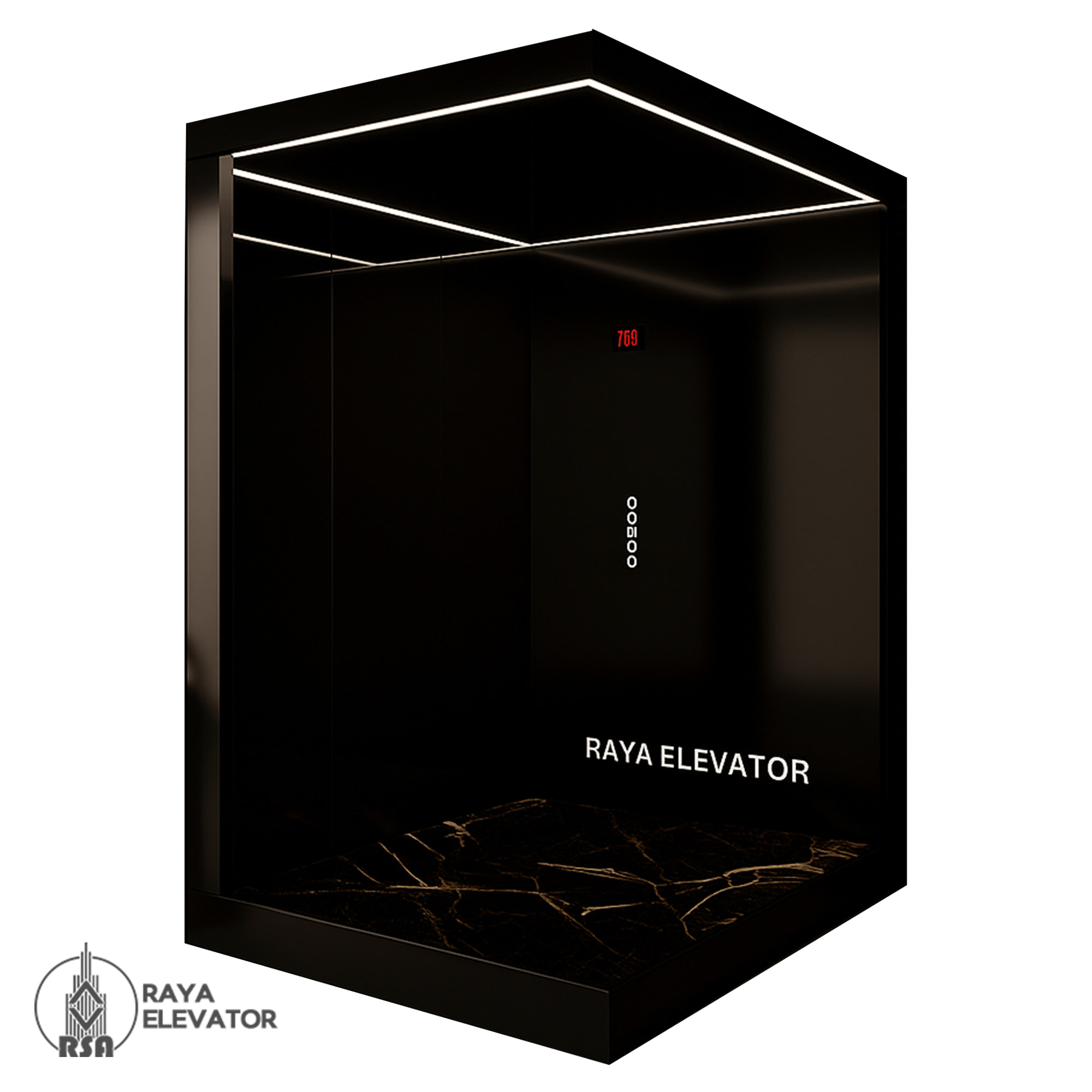 قیمت کابین آسانسور استیل کد3844 طرح داوین مشکی