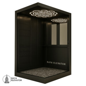 خرید کابین آسانسور استیل کد3858 طرح آراد مشکی
