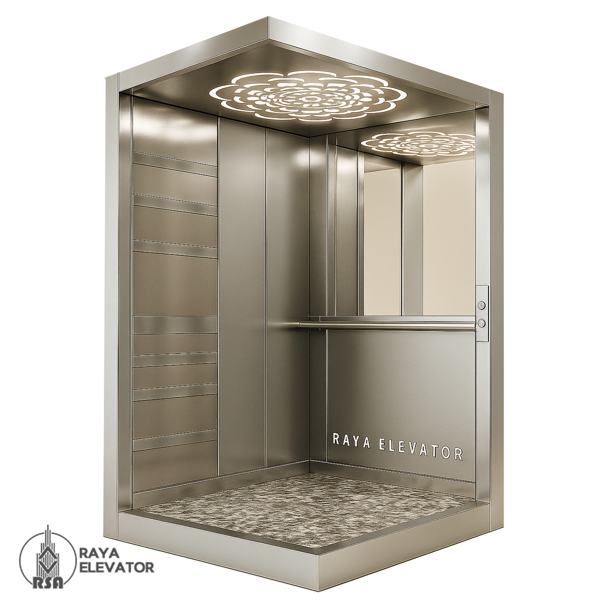 کابین آسانسور استیل کد3858 طرح آراد