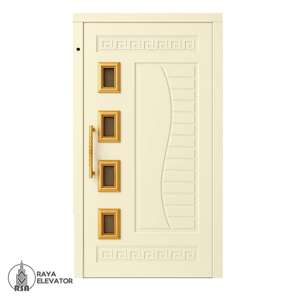 خرید درب آسانسور لولایی کد 6076 کرمی