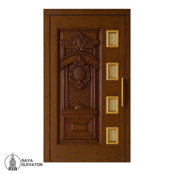 خرید درب آسانسور لولایی کد 6077 قهوه ای