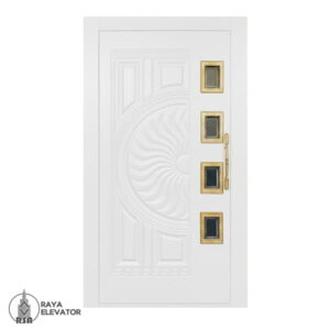 درب لولایی آسانسور کد 6066 طرح سانرایز سفید