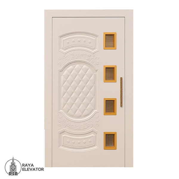 درب لولایی آسانسور کد 6069 طرح لاوین سفید